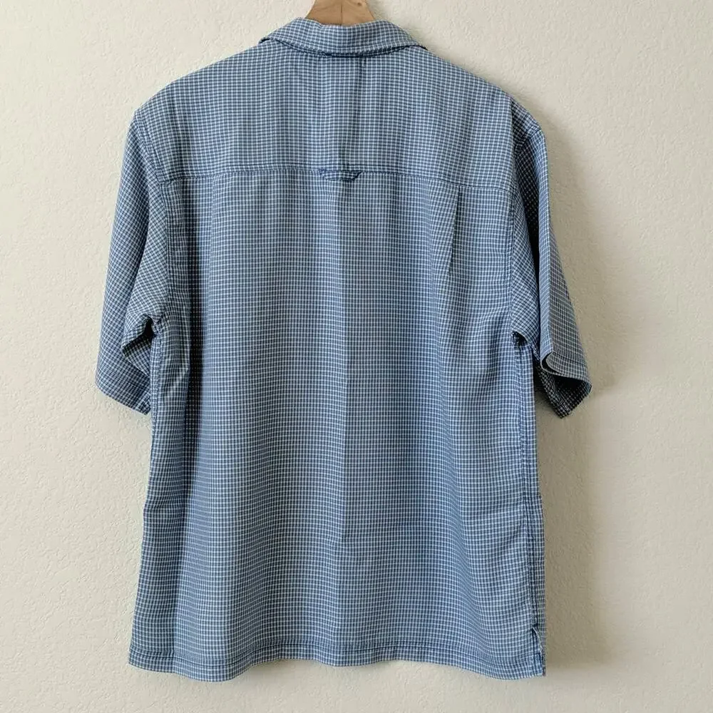 North Face Mens Casual Button Up Blue‎ Shirt Medium
